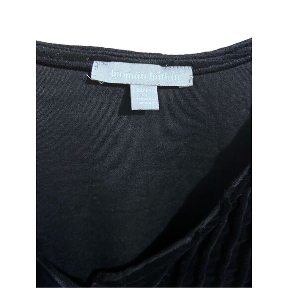 Woman Within Plus Size 1X Black Velour Velvet Feel Button Up VNeck Tunic Top - Picture 5 of 10